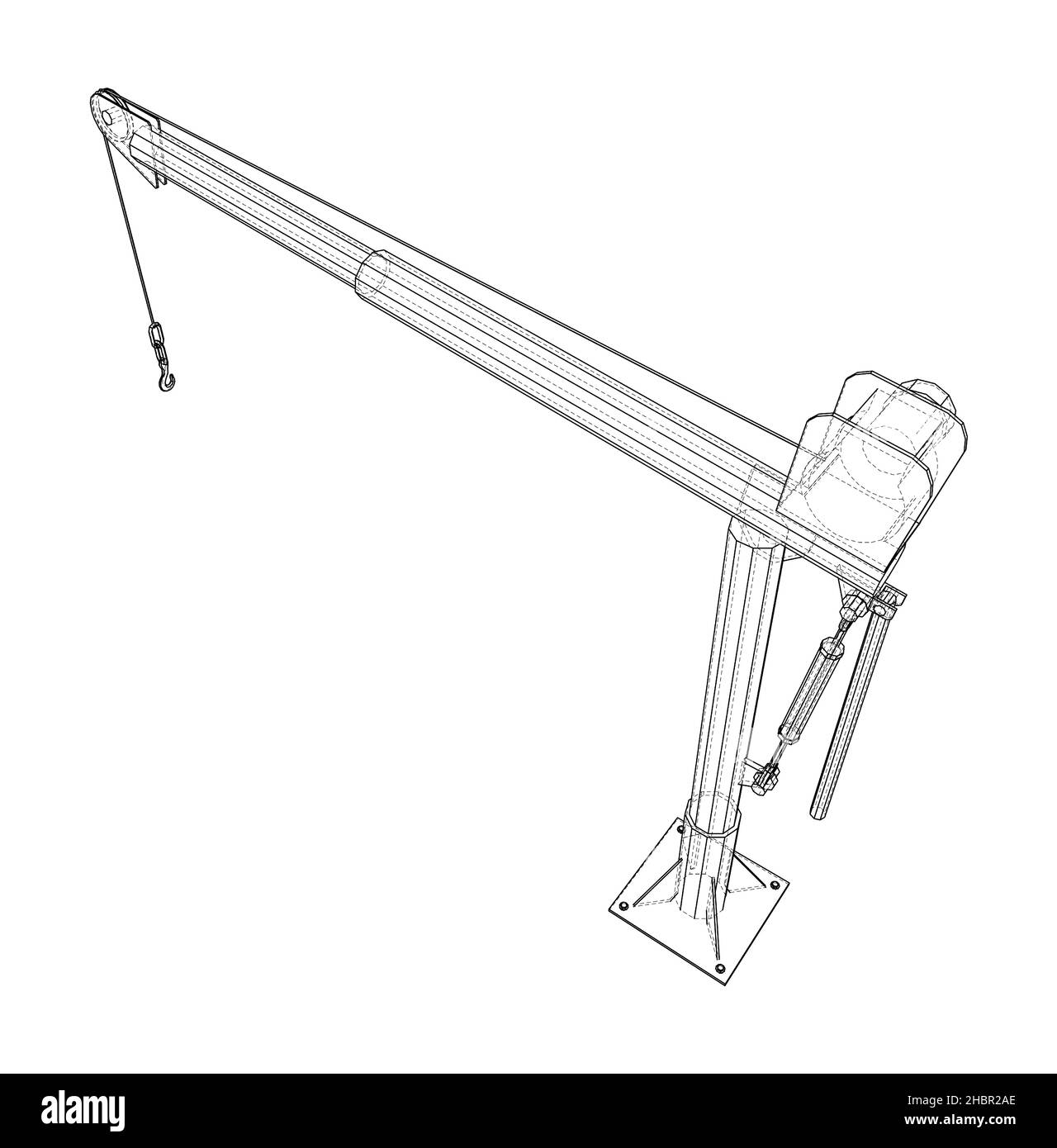 Davit or crane for boat. 3d illustration Stock Photo Alamy