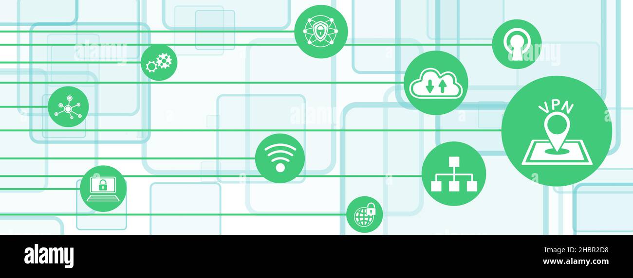 Concept of vpn with connected icons Stock Photo - Alamy