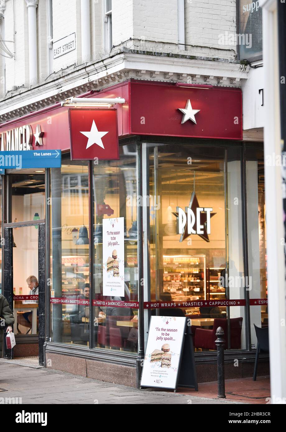A Pret A Manger cafe in East Street Brighton , England UK Stock Photo