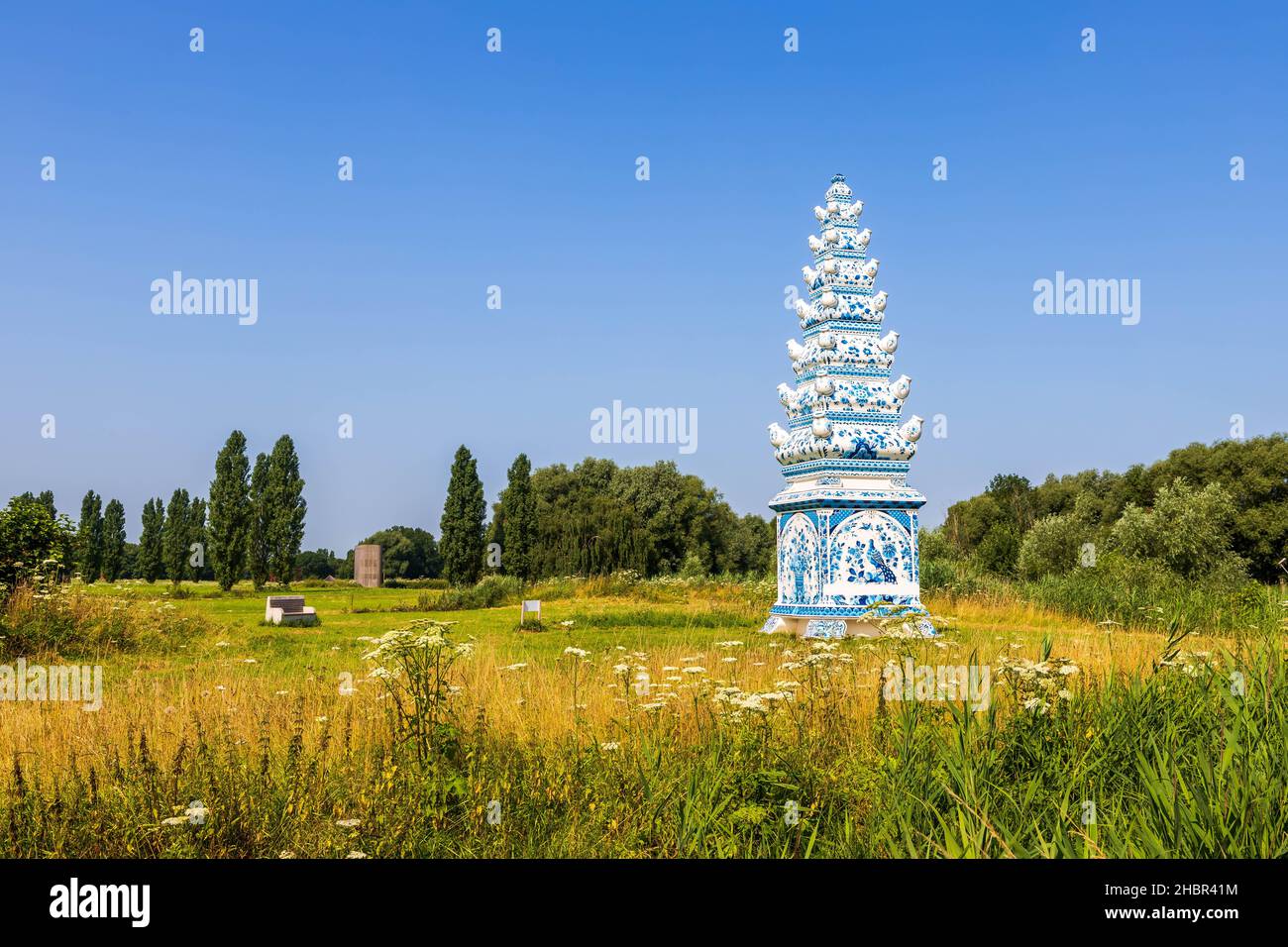 Largest tulip vase worldwide with Delft blue painting at Delft, the