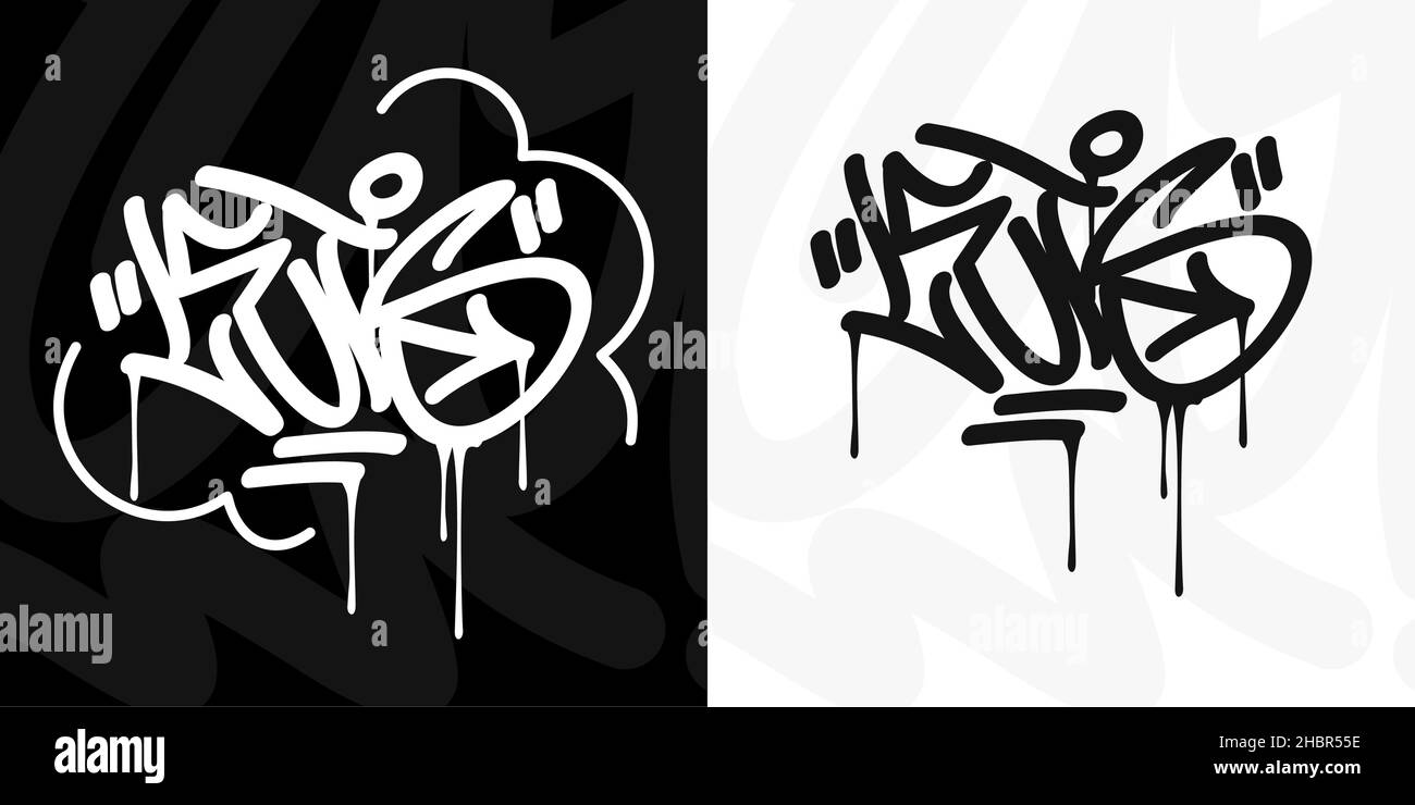 Abstract Urban Street Art Graffiti Style Hand Written Word Lets Vector