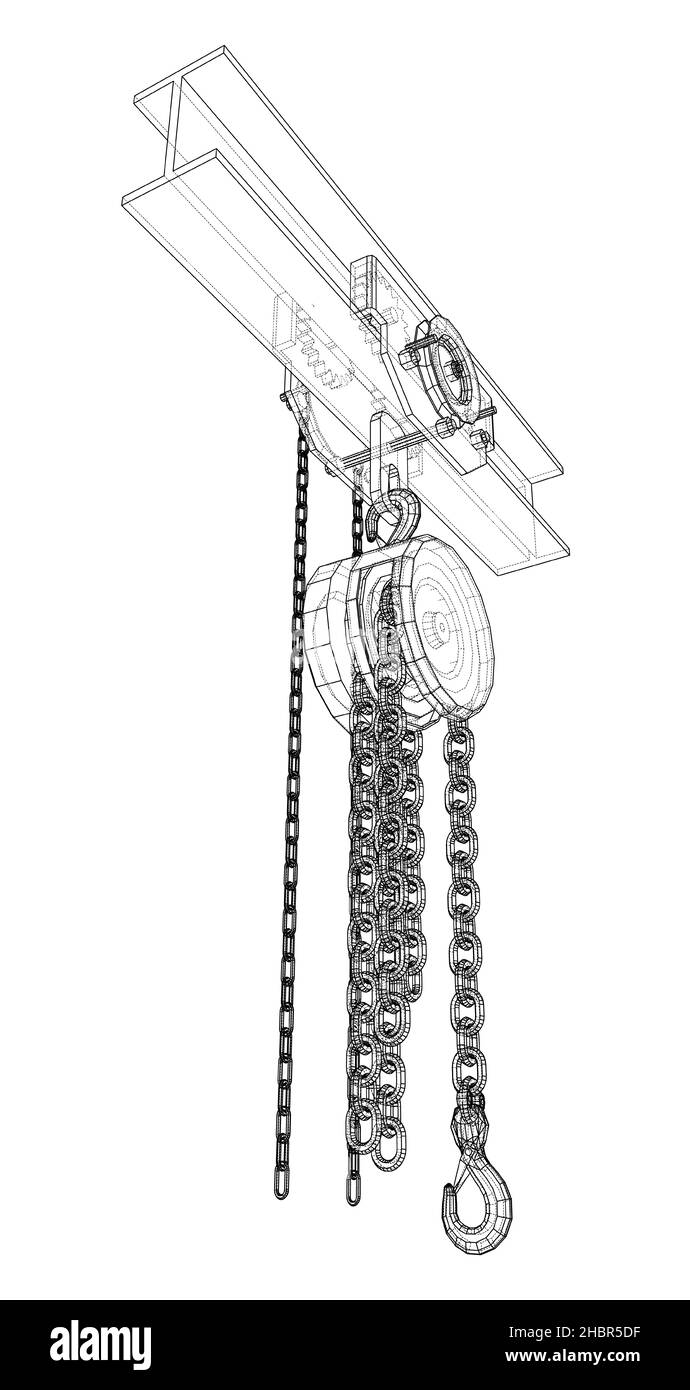 A Hoist on the beam. 3d illustration Stock Photo Alamy