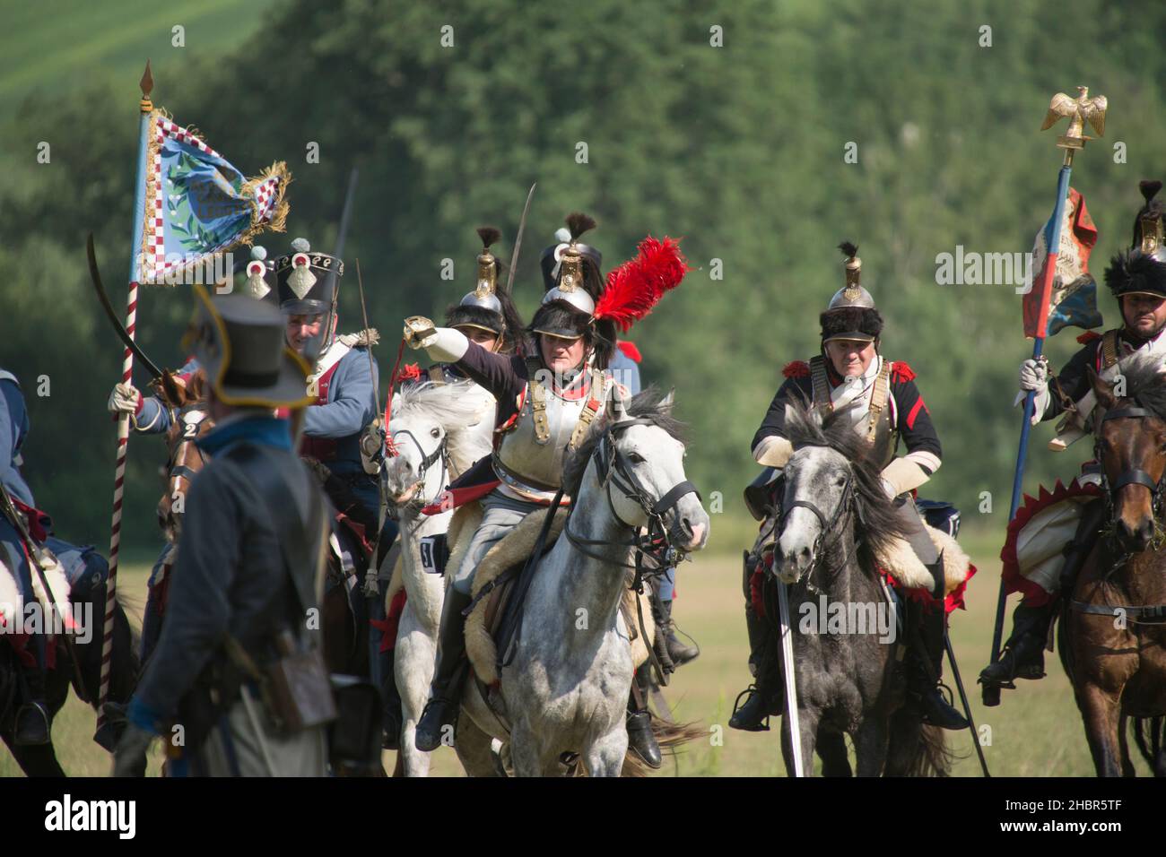 Historical reenactment of the battle of Tolentino fought by the king of Naples, Gioacchino Murat against the Austrians, Tolentino, Marche, Italy, Euro Stock Photo