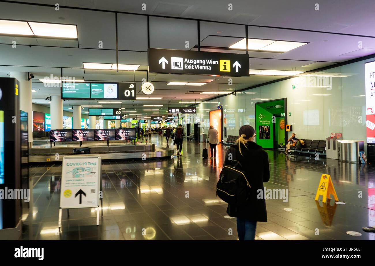 Baggage collection area and exit to the city at Vienna International