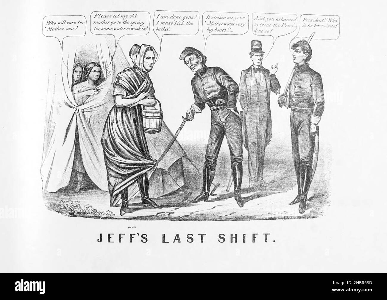 Cartoon lincoln davis civil war hi-res stock photography and images - Alamy