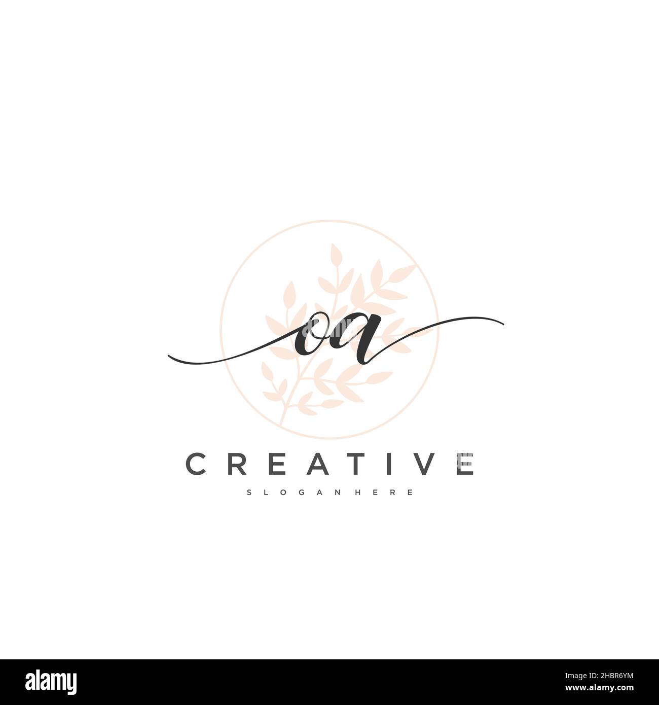 OA Initial handwriting minimalist geometric logo template vector art ...