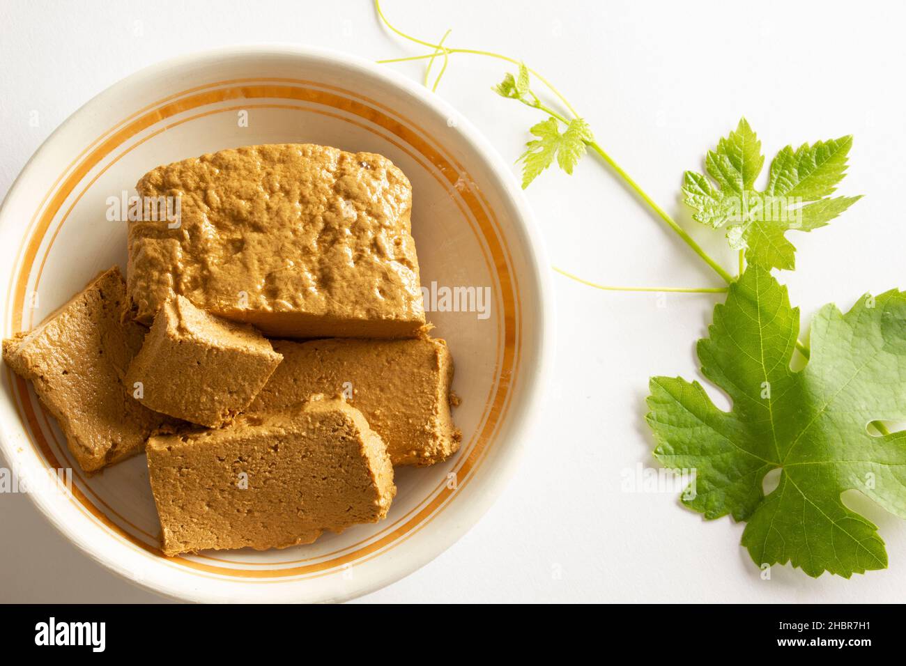 Halva made with grape molasses Stock Photo Alamy