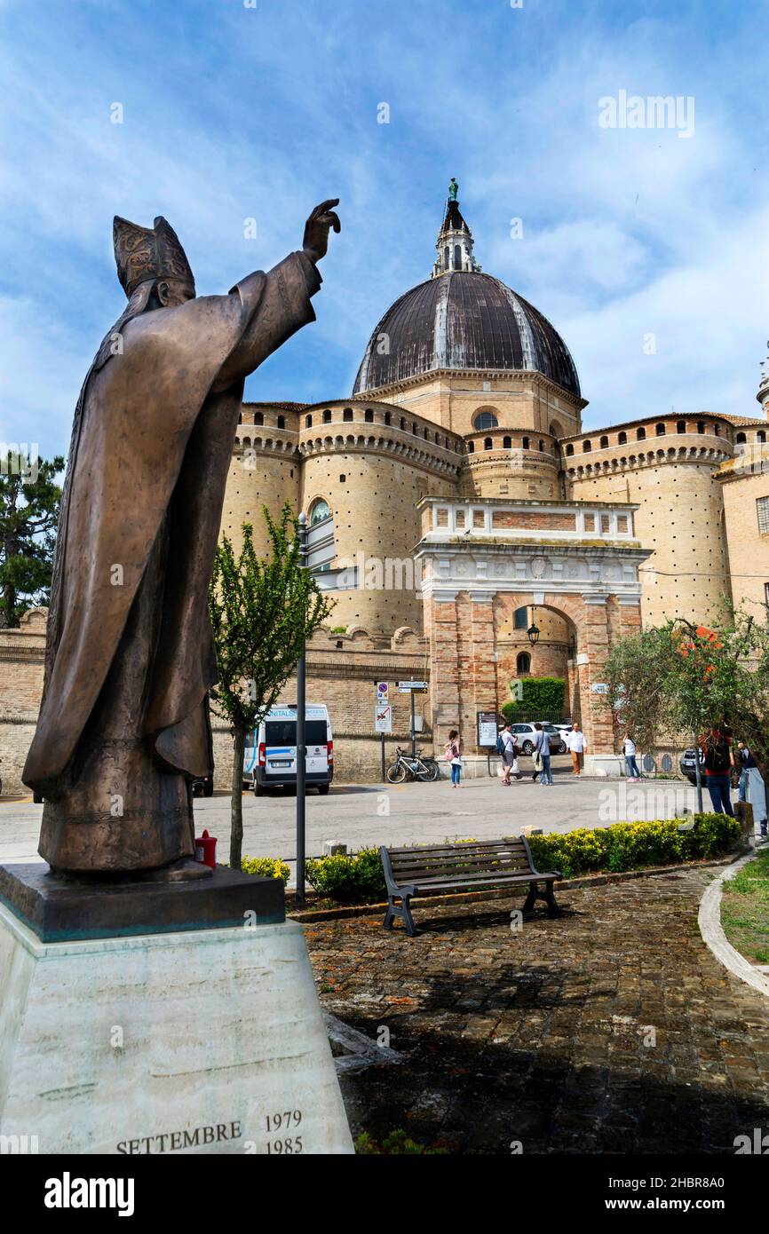 Piazzale Giovanni Paolo II Large square, Porta Marina gate, Loreto, Marche, Italy, Europe Stock Photo