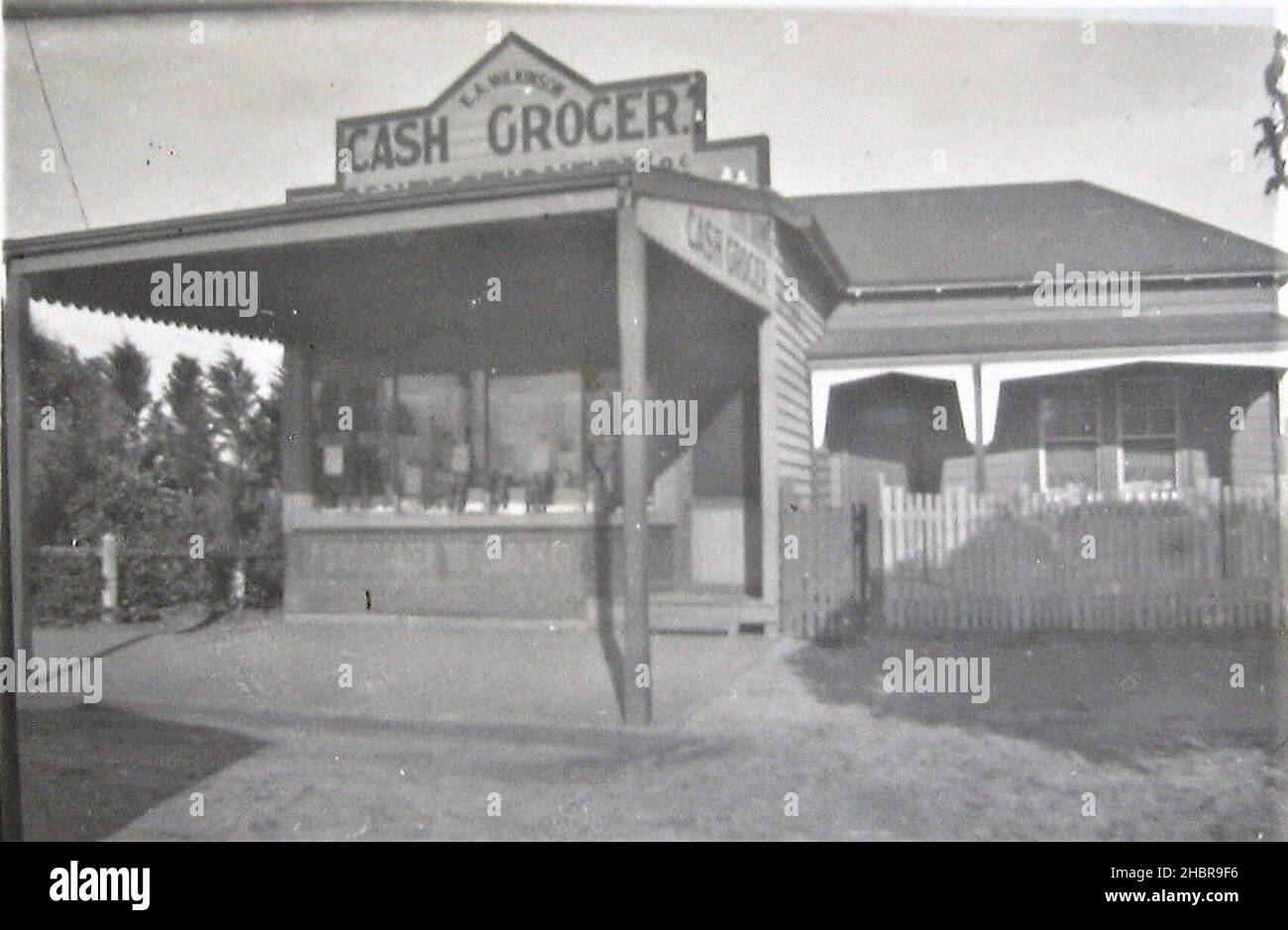 E A Wilkinson, Cash Grocer, Mordialloc, Melbourne, Victoria - early 1900 Stock Photo