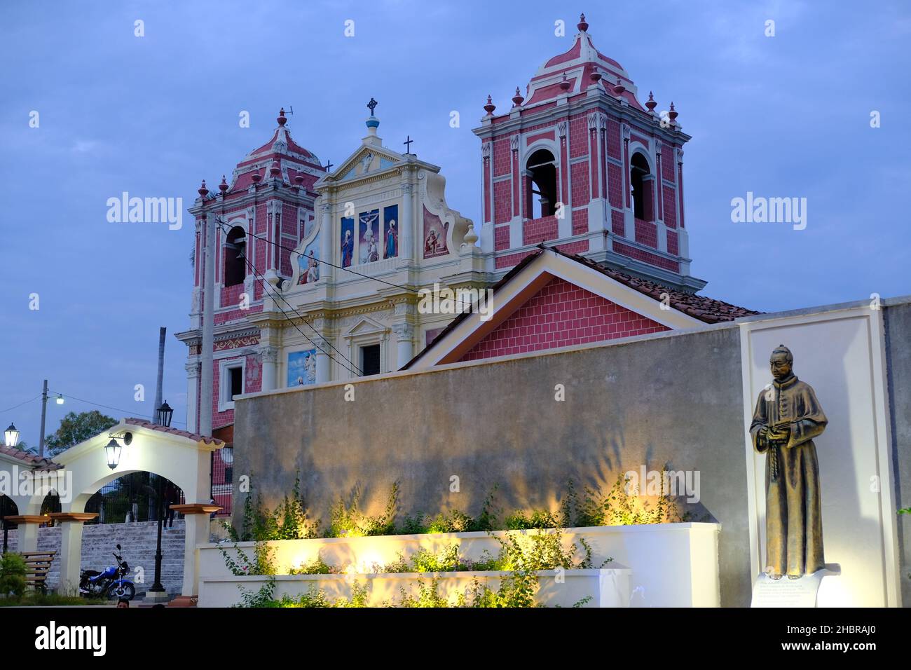 Nicaragua Leon - Calvary Church - Sweet Name of Jesus - Iglesia El Calvario and Fray de Valdivieso Park Stock Photo