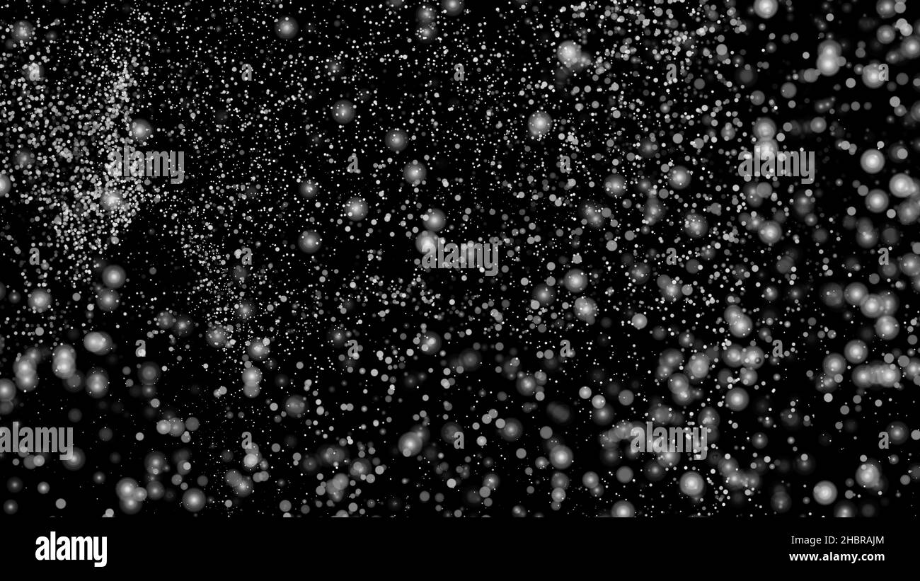 White Snow Falling on Isolated Black Background Stock Photo - Alamy