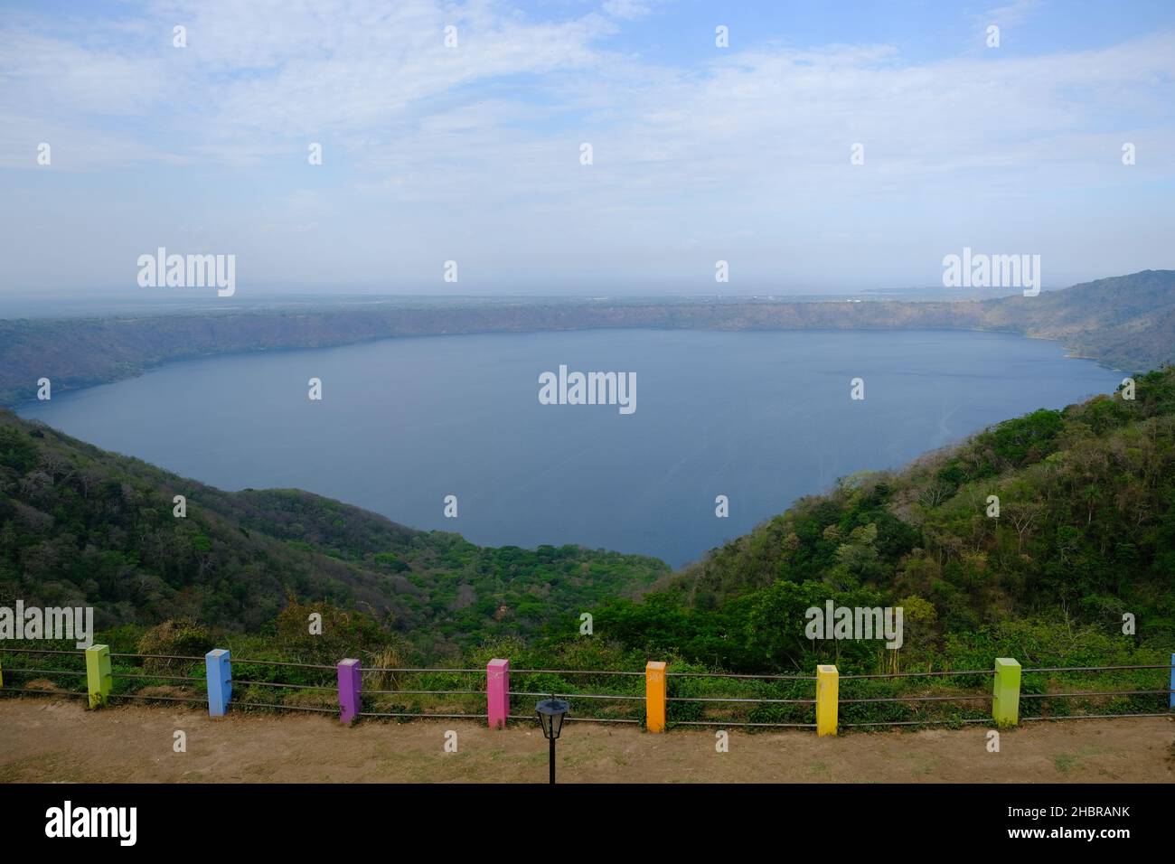 Nicaragua Mirador de Catarina - View to Apoyo Lagoon - Laguna de Apoyo Stock Photo