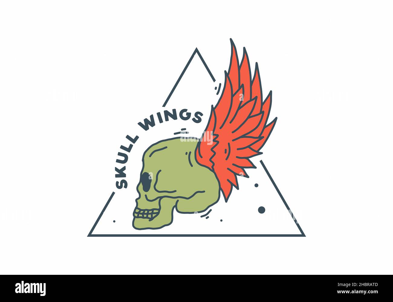 Skull with wings vintage illustration design Stock Vector Image & Art ...
