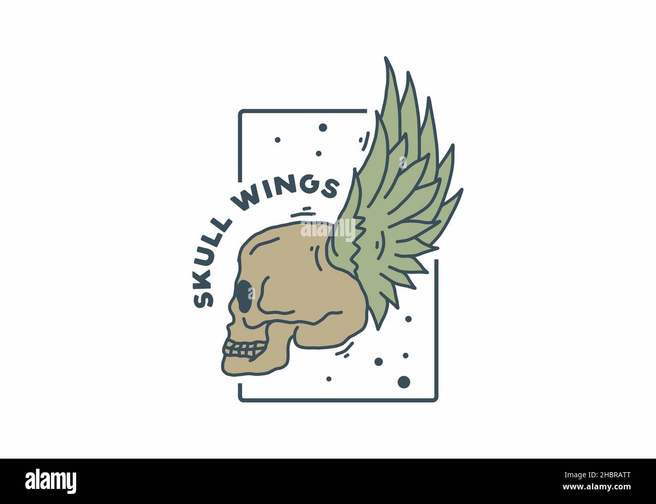 Skull with wings vintage illustration design Stock Vector Image & Art ...