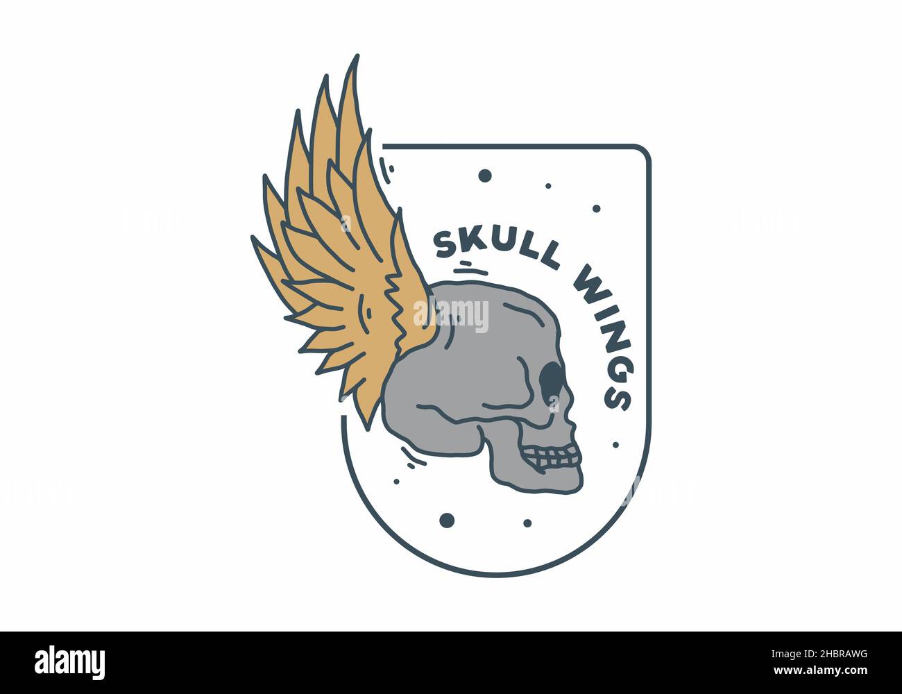 Skull with wings vintage illustration design Stock Vector Image & Art ...