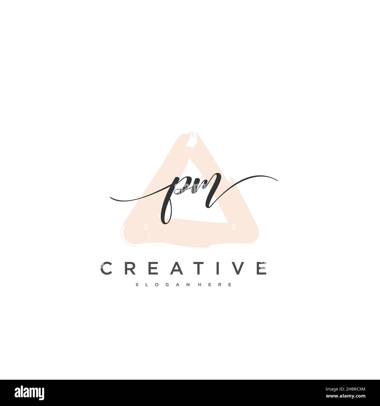 PM Beauty vector initial logo art, handwriting logo of initial