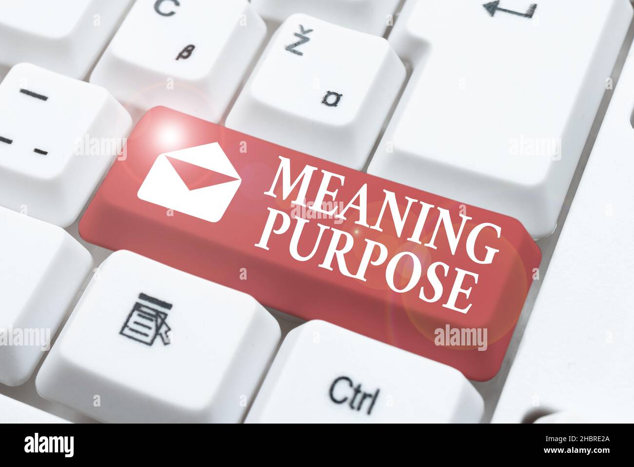 Writing displaying text Meaning Purpose. Concept meaning The reason for which something is done or created and exists Abstract Presenting Ethical Stock Photo