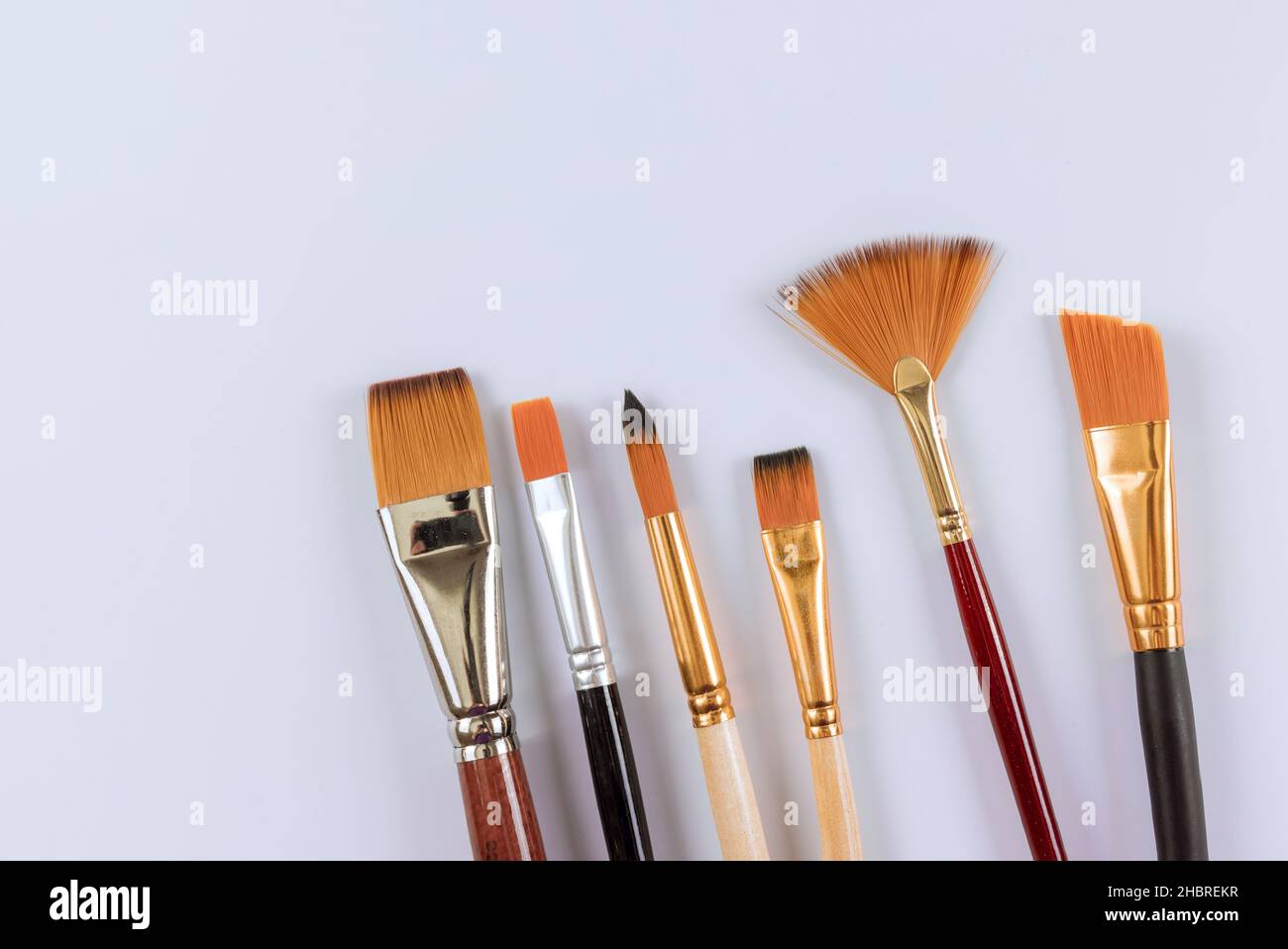 Paint artistic brushes on white isolated Stock Photo Alamy