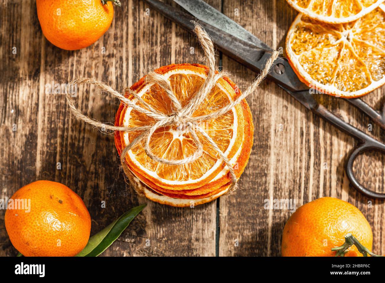 Dry oranges slices snack. Dried citrus fruits for Christmas decorations ...