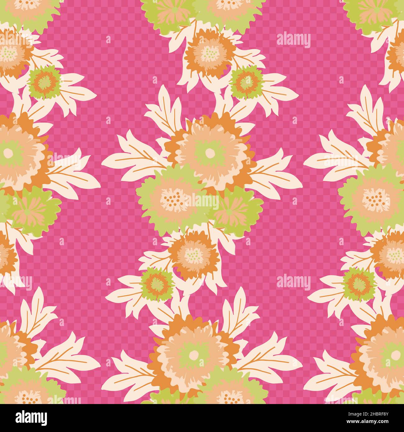 Blanket flower bouquet vector seamless botanical pattern background ...