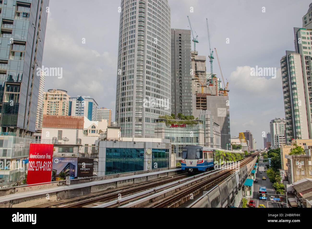 Bangkok Thailand Nov 17 2021 The Bts Skytrain In Bangkok Thailand Bangkok Thailand Nov 17 2021 The Bts Skytrain In Bangkok Thailand