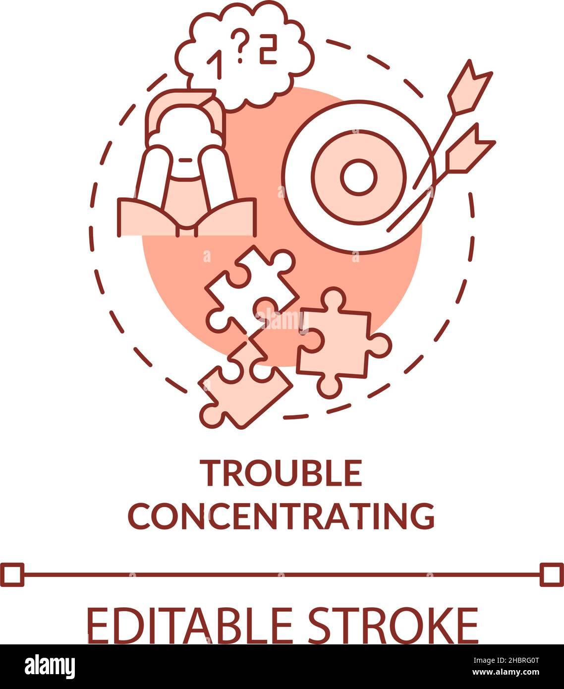 Trouble concentrating terracotta concept icon Stock Vector Image & Art ...
