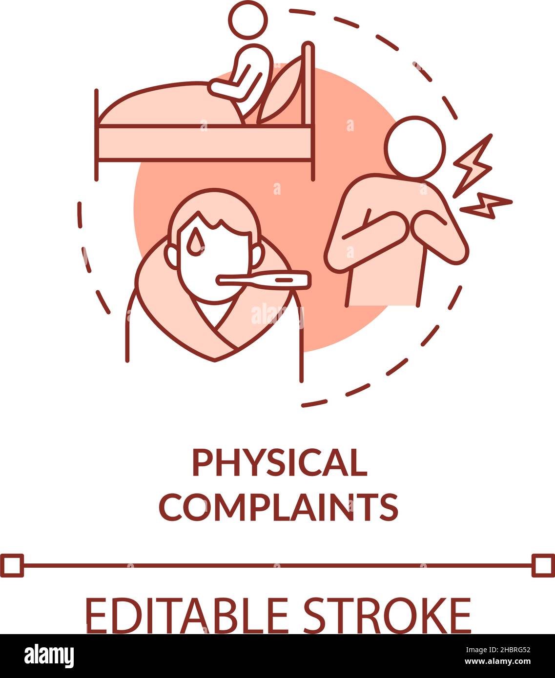 Physical complaints terracotta concept icon Stock Vector