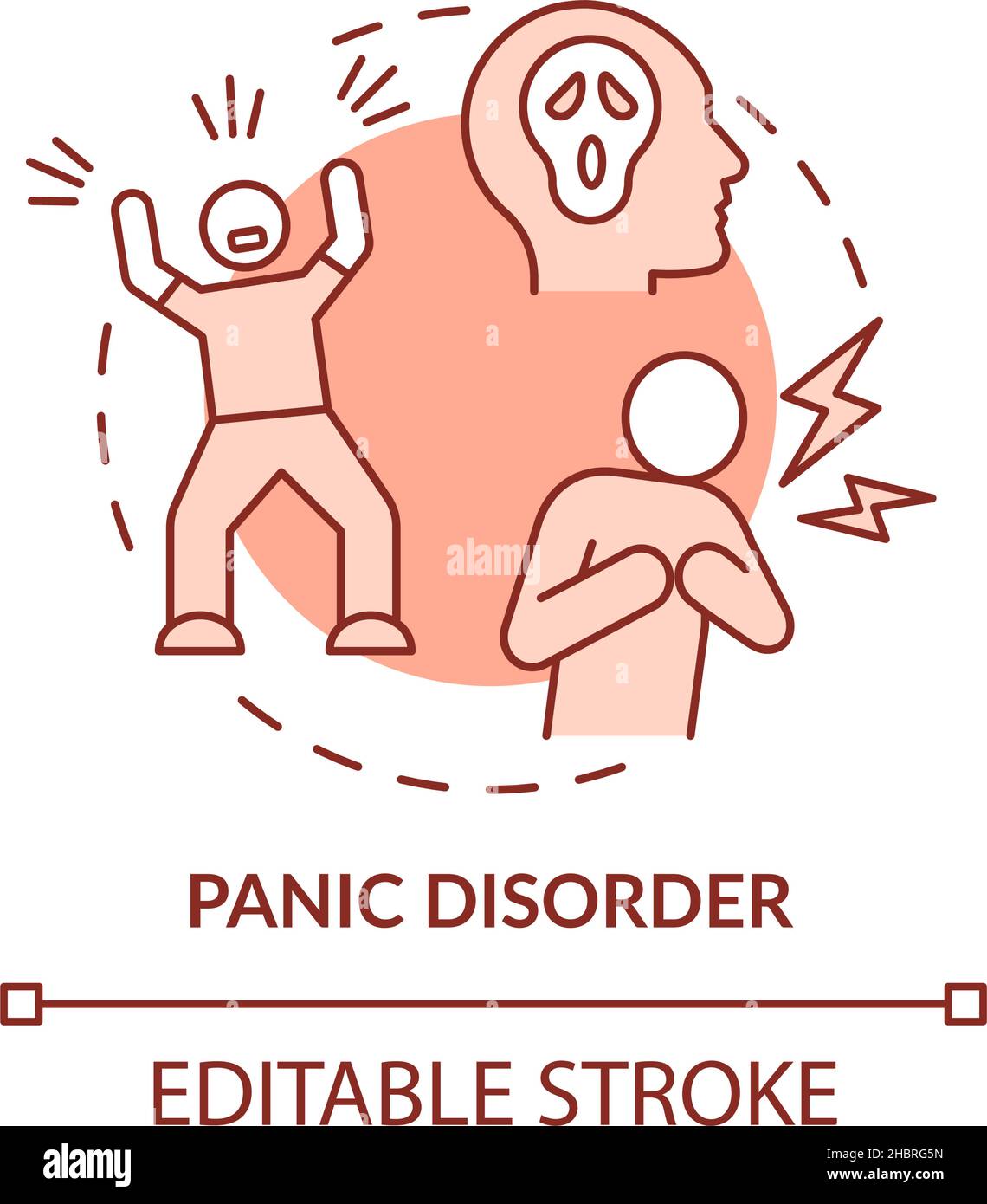 Panic disorder terracotta concept icon Stock Vector Image & Art - Alamy