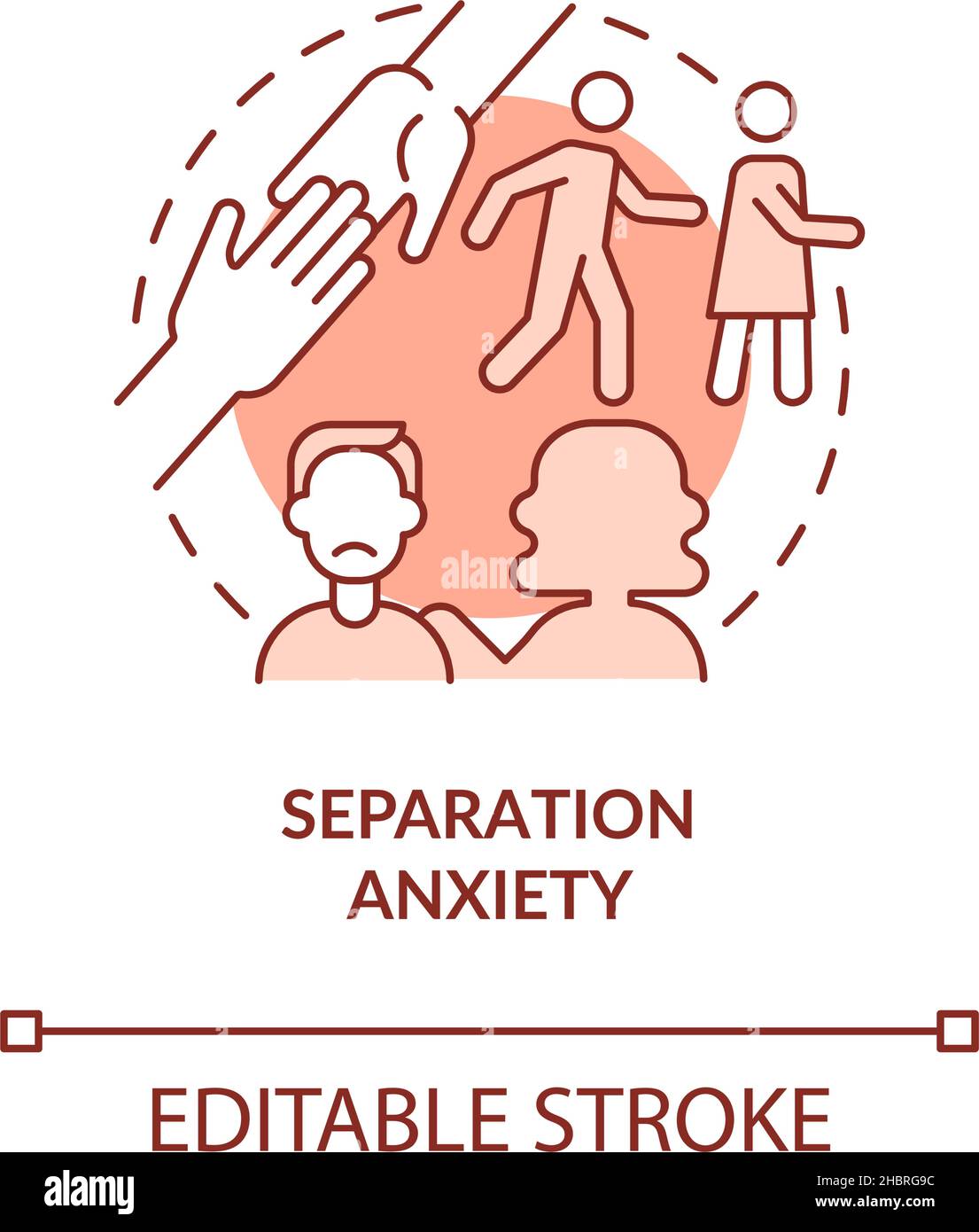 Separation anxiety terracotta concept icon Stock Vector Image & Art - Alamy