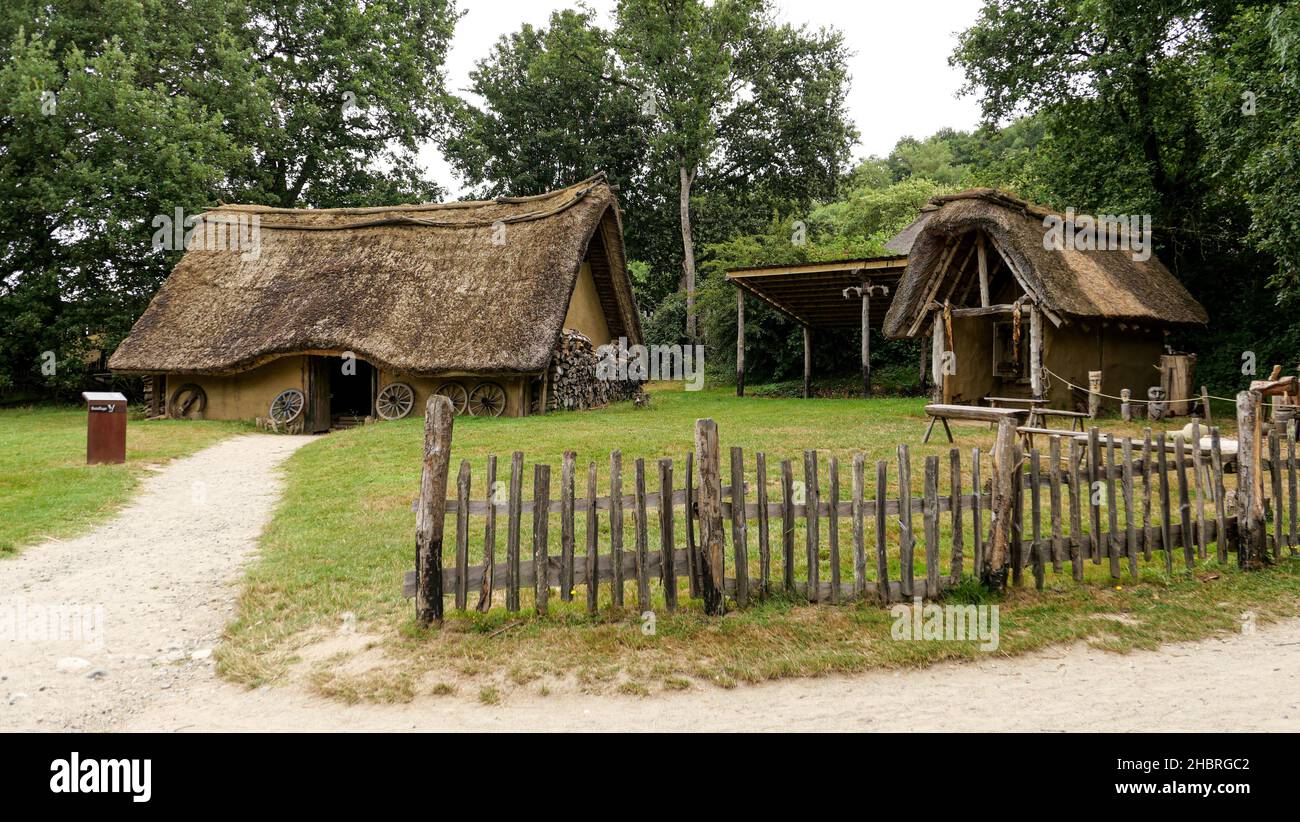 Rieux-Volvestre (south-western France): Archaeological Park, reconstruction of a Gallic village, cultural, educational and scientific site Stock Photo