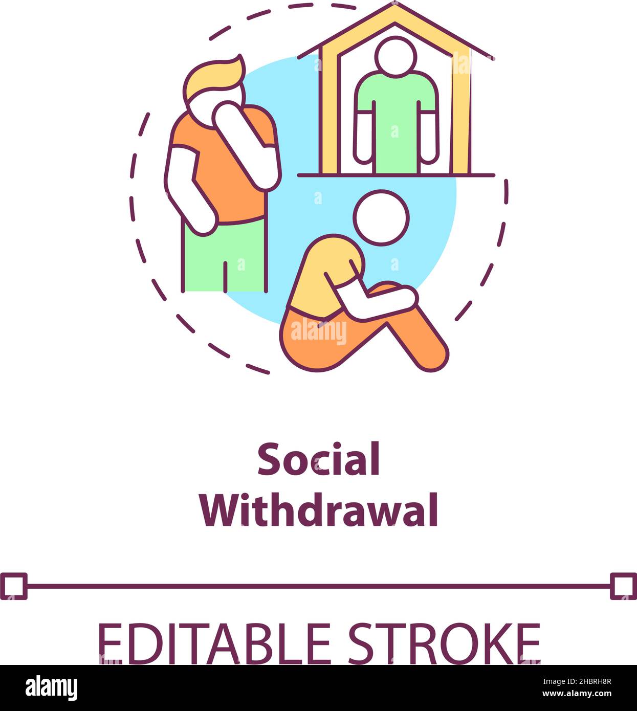 Social withdrawal concept icon Stock Vector Image & Art - Alamy
