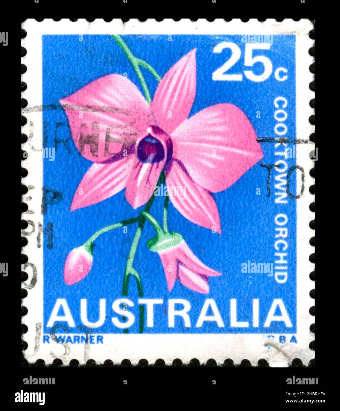 Stamp print in Australia, flowers Stock Photo Alamy