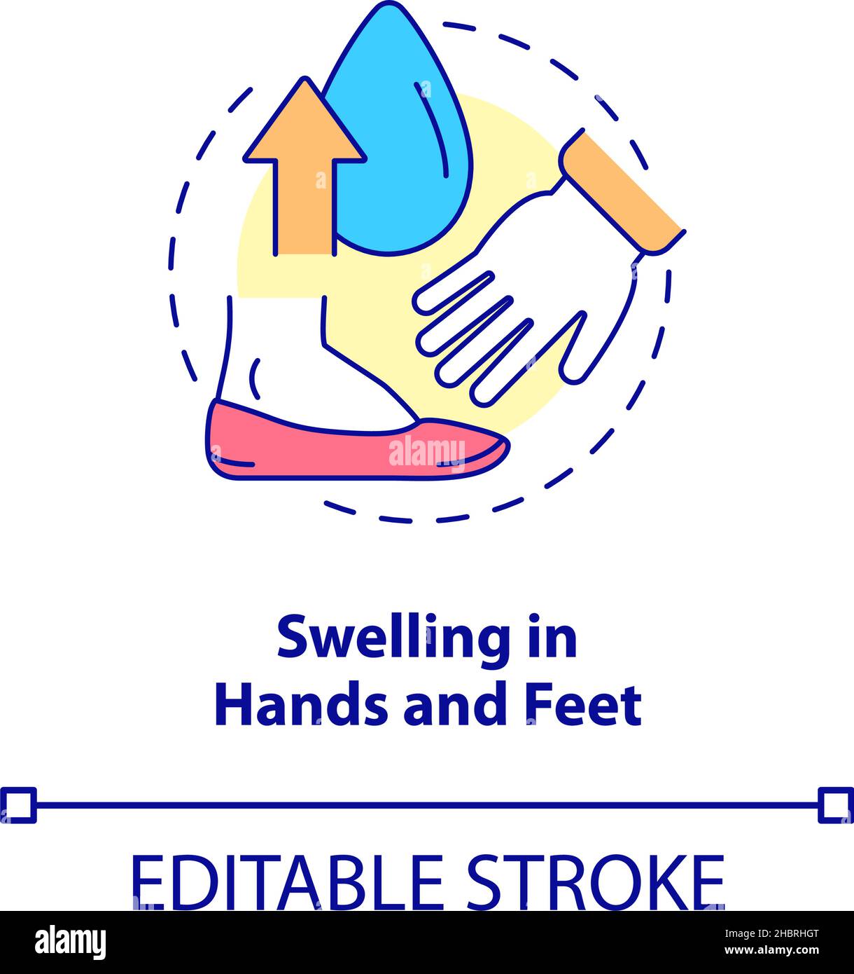 Swelling in hands and feet concept icon Stock Vector Image & Art Alamy