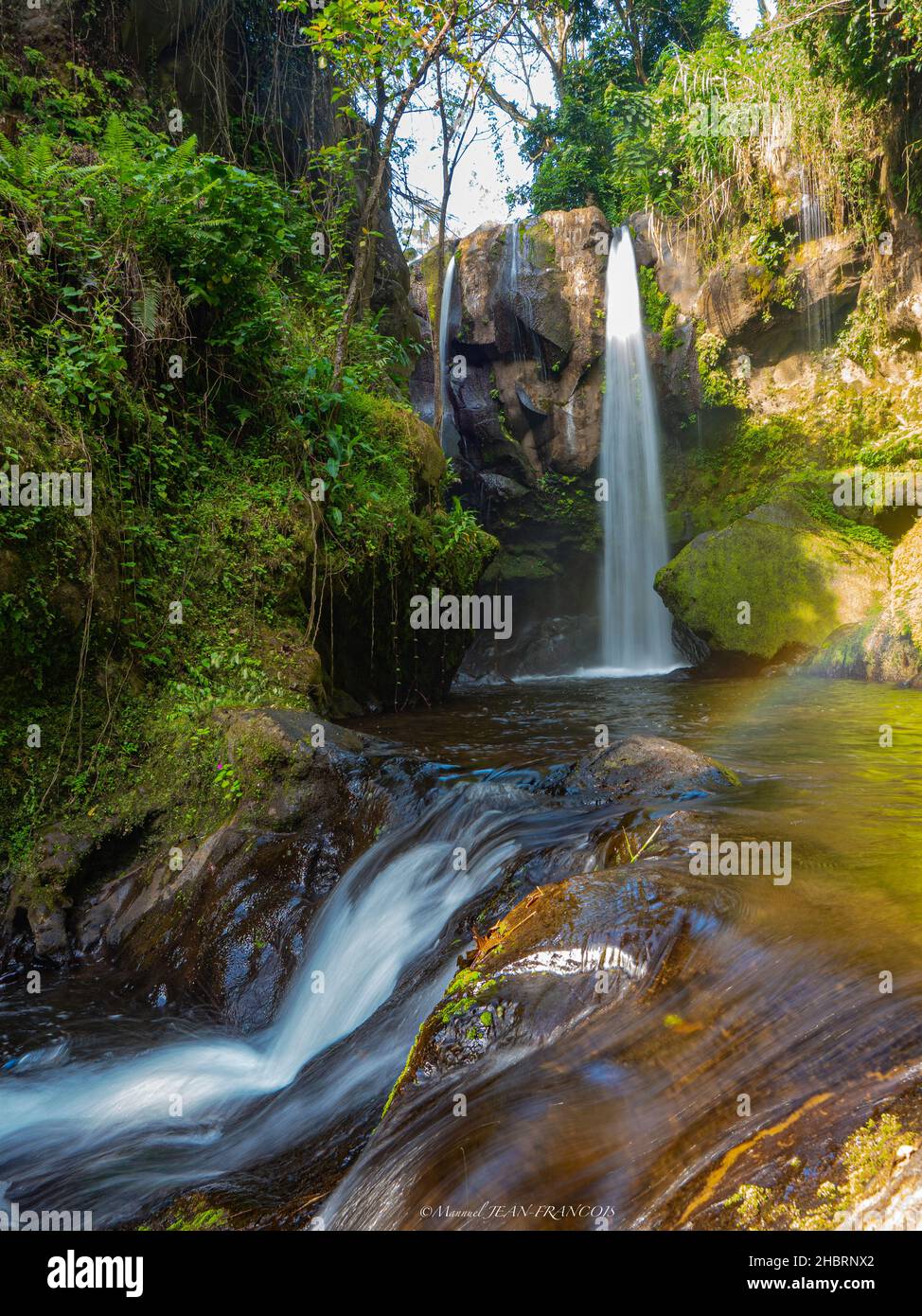 Marangu waterfall in Tanzania Stock Photo