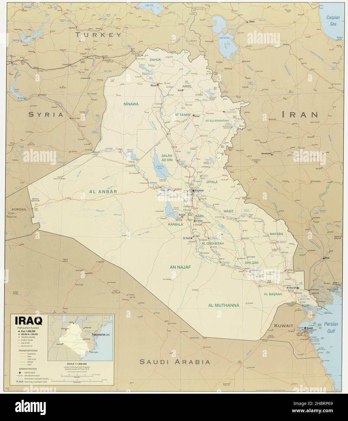 Map of Iraq ca.  2004 Stock Photo