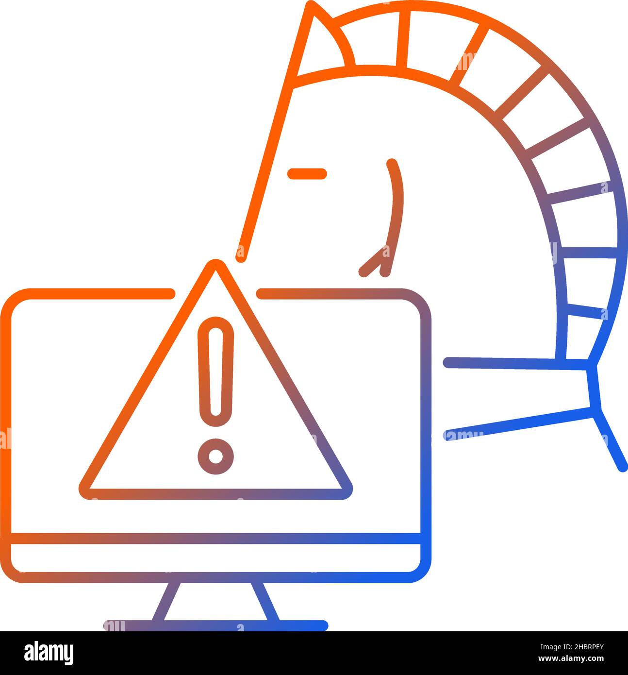 Backdoor trojan gradient linear vector icon Stock Vector