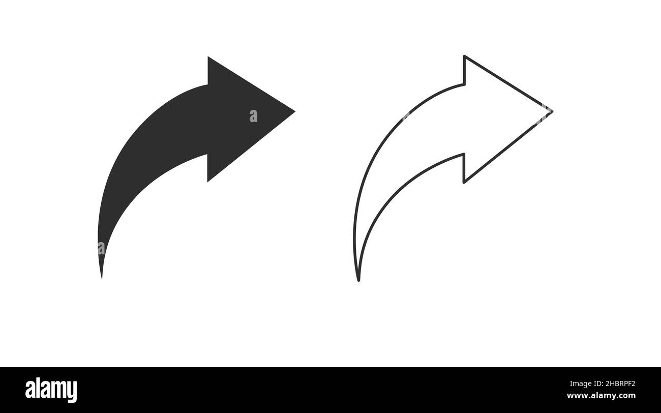 Arrows Icon Set. Black and white set of vector editable illustrations ...