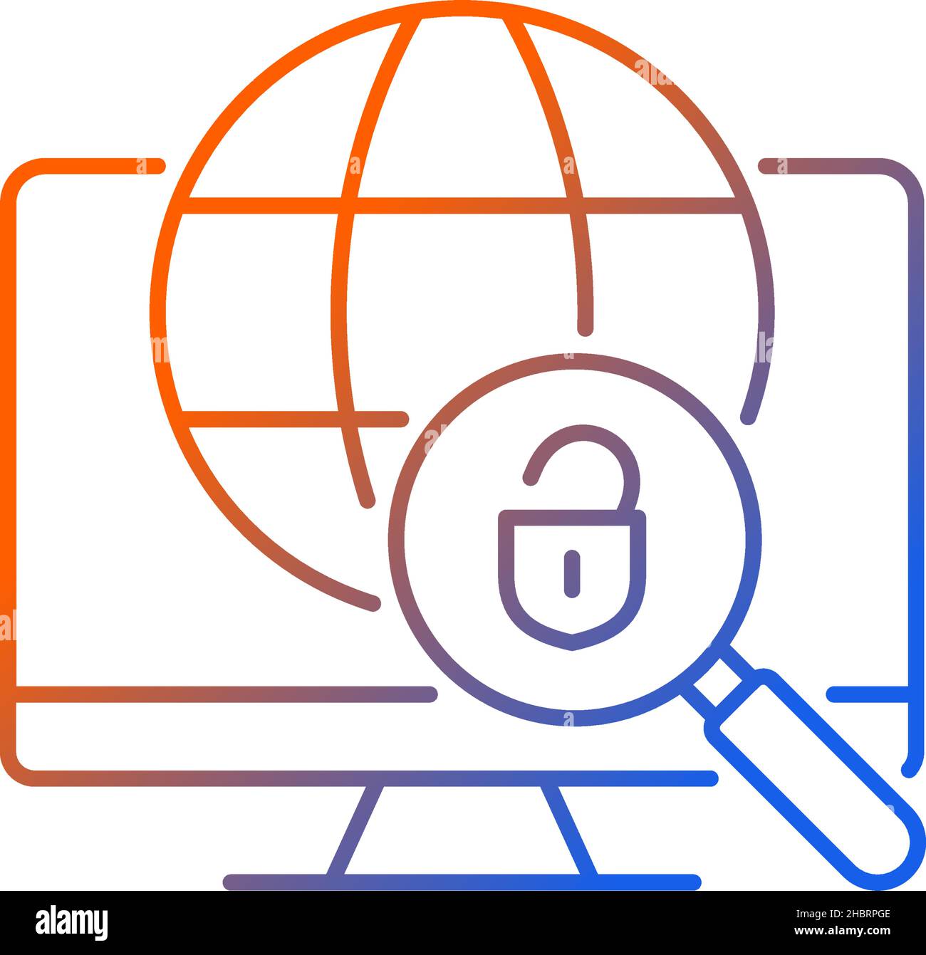 DNS tunneling detecting gradient linear vector icon Stock Vector