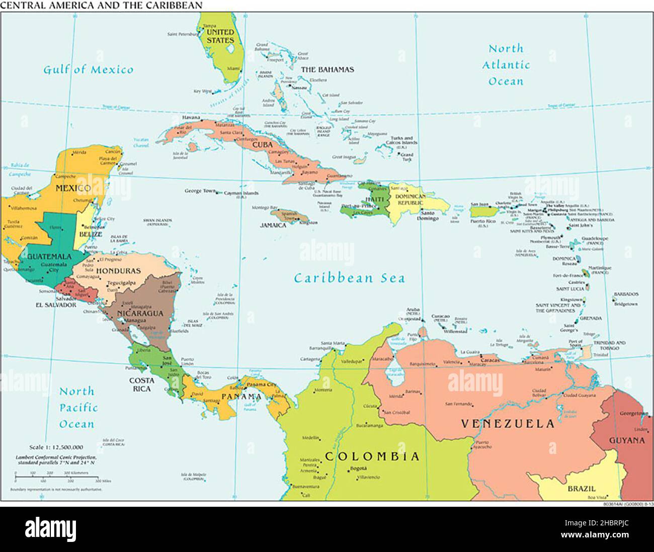 Political map of central america hi-res stock photography and images - Alamy