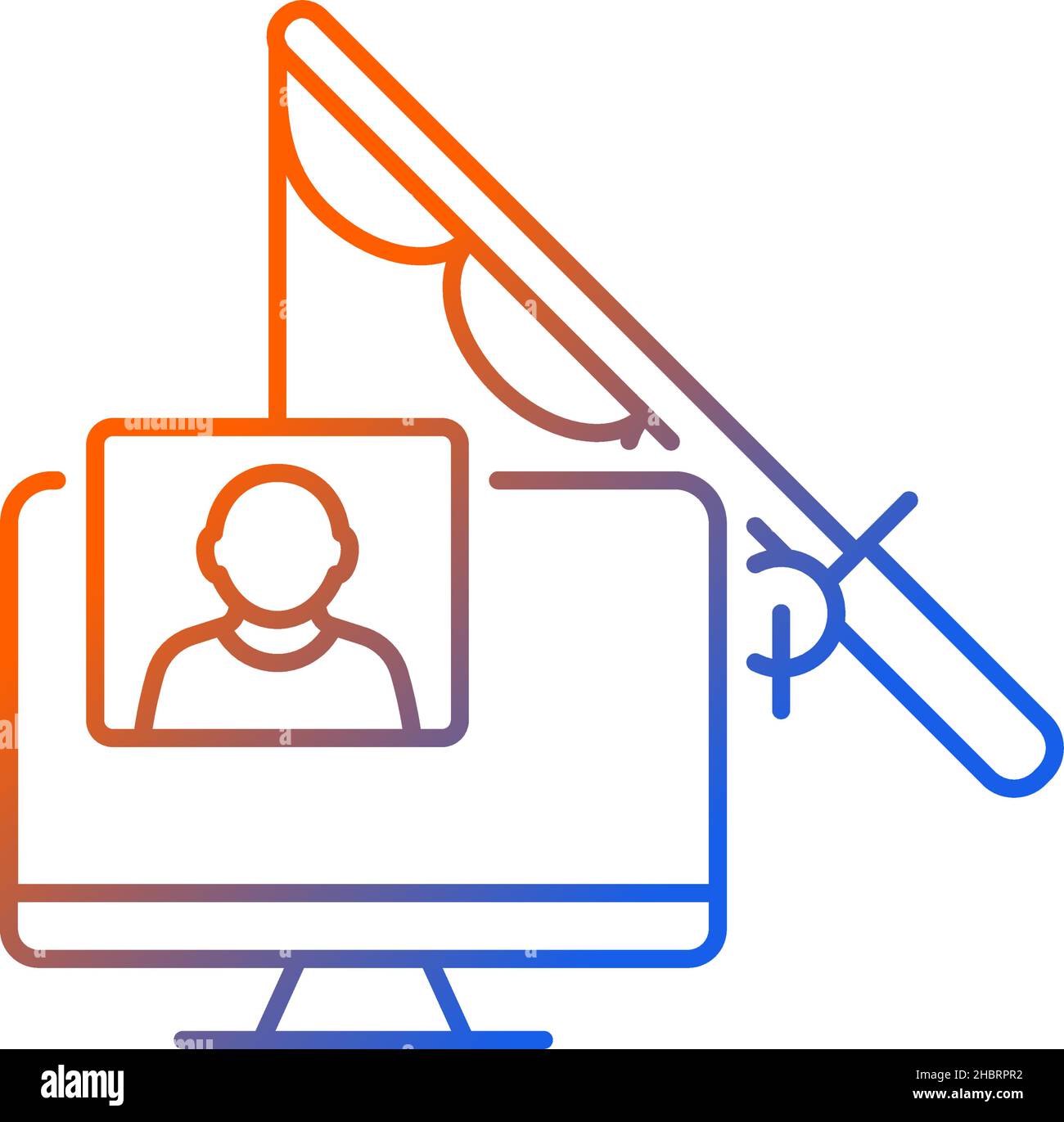Phishing gradient linear vector icon Stock Vector