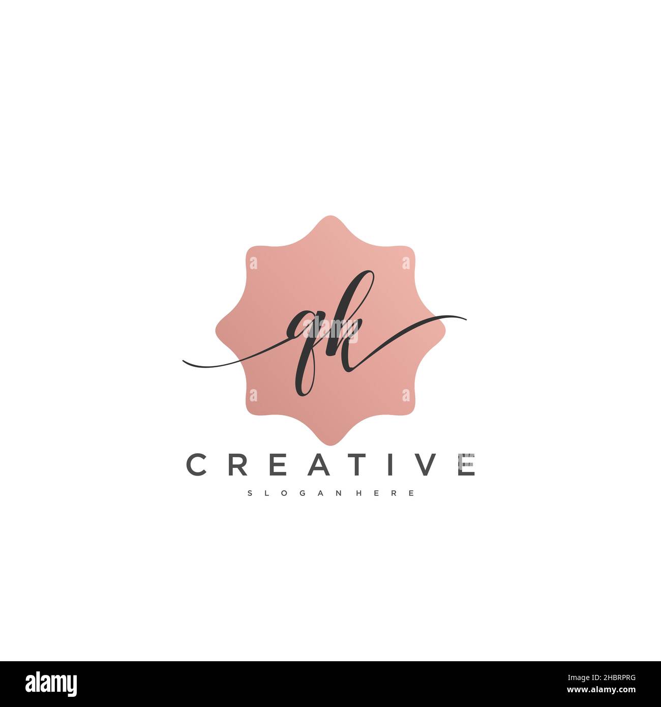 QK Initial handwriting minimalist geometric logo template vector art, Logo for business beauty, fashion, and other art Stock Vector