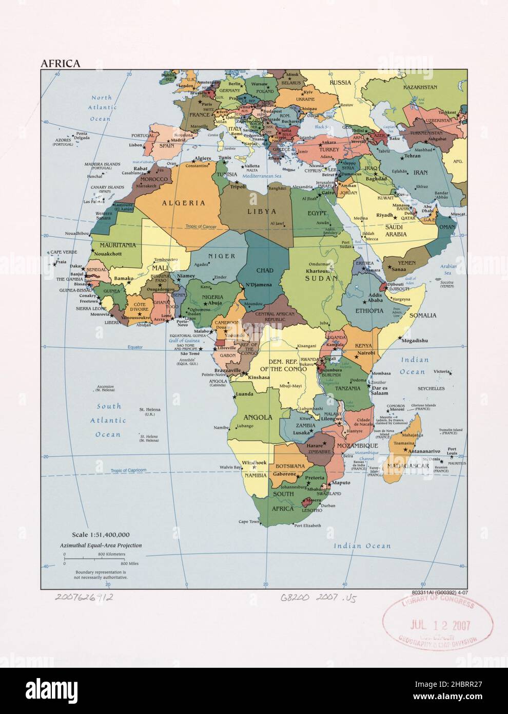 2007 africa map hi-res stock photography and images - Alamy