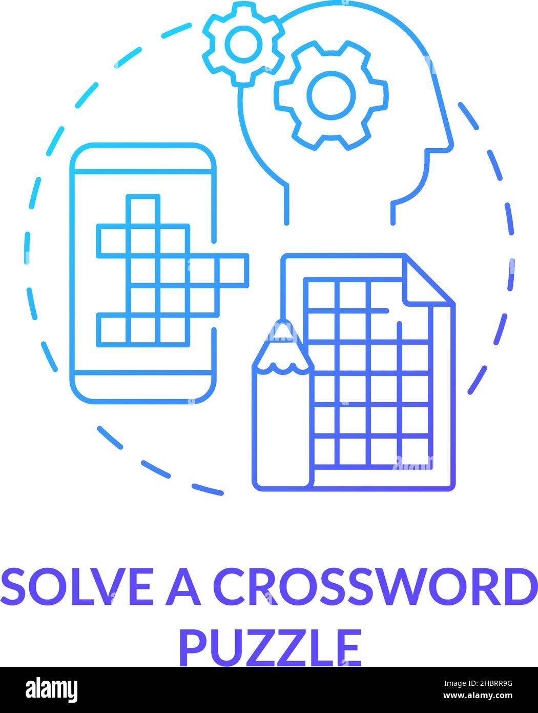 Solve crossword puzzle blue gradient concept icon Stock Vector Image & Art Alamy