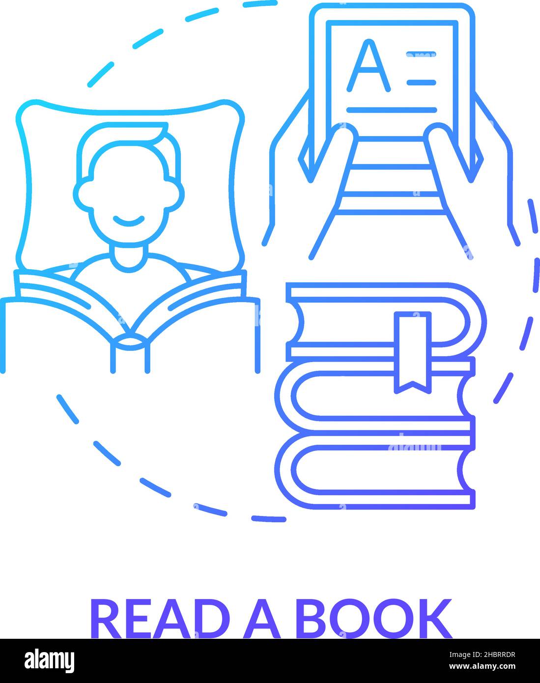 Read book blue gradient concept icon Stock Vector