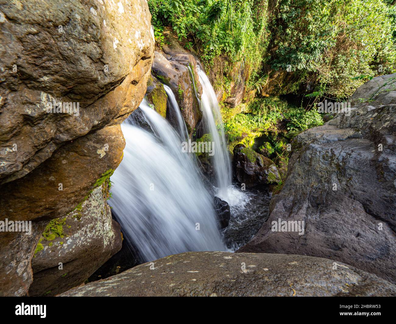 Marangu waterfall in Tanzania Stock Photo