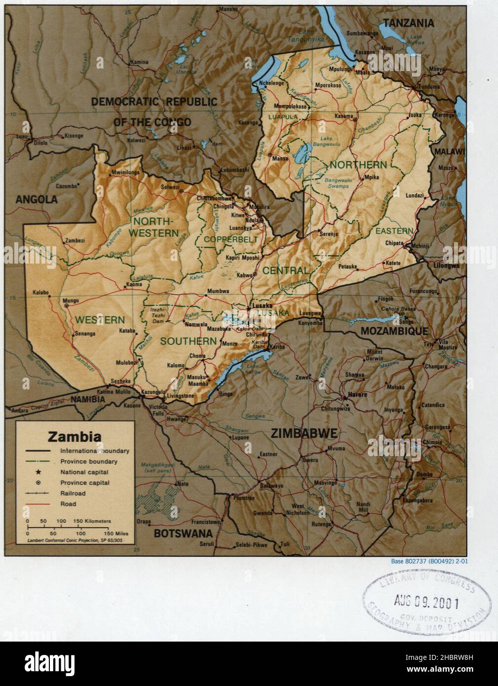 2001 Map 2001 zambia map hi-res stock photography and images - Alamy