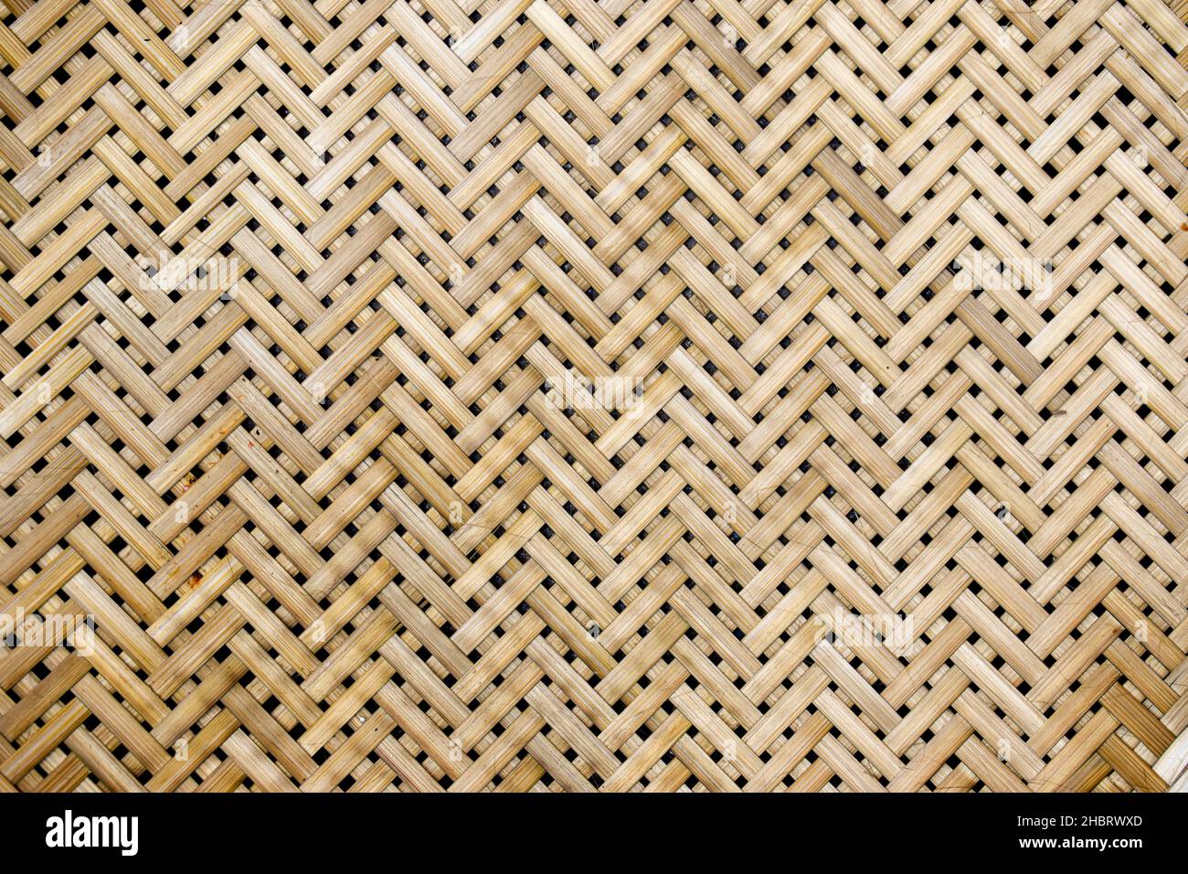 Background picture of natural bamboo mat pattern. Made in Asian, Myanmar. Stock Photo