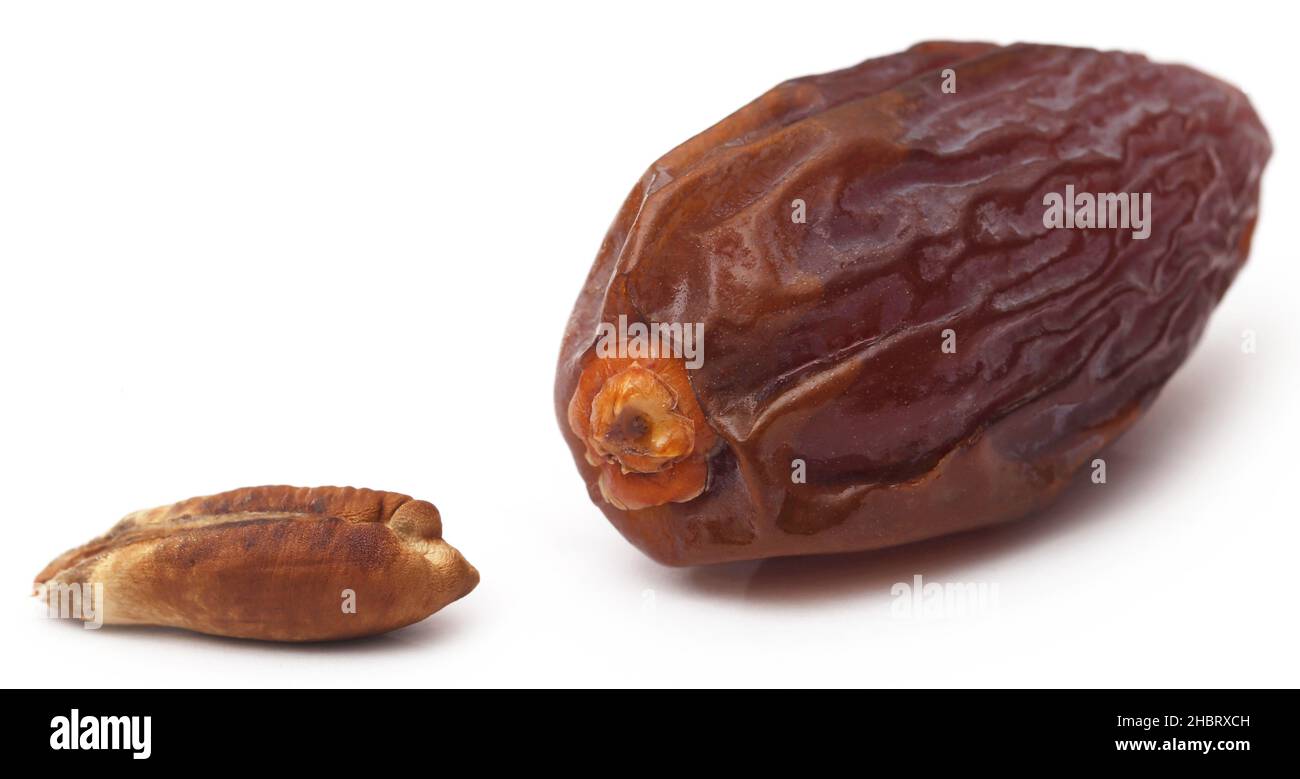 Fresh Arabian dates over white background Stock Photo - Alamy