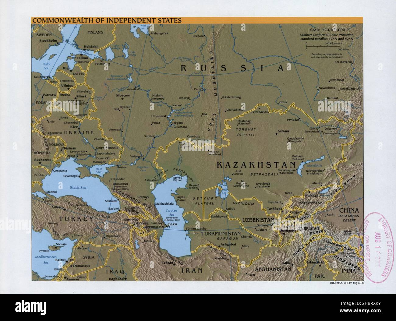 States map hi res stock photography - Commonwealth Of Independent States Map Ca 2000 2HBRXKY