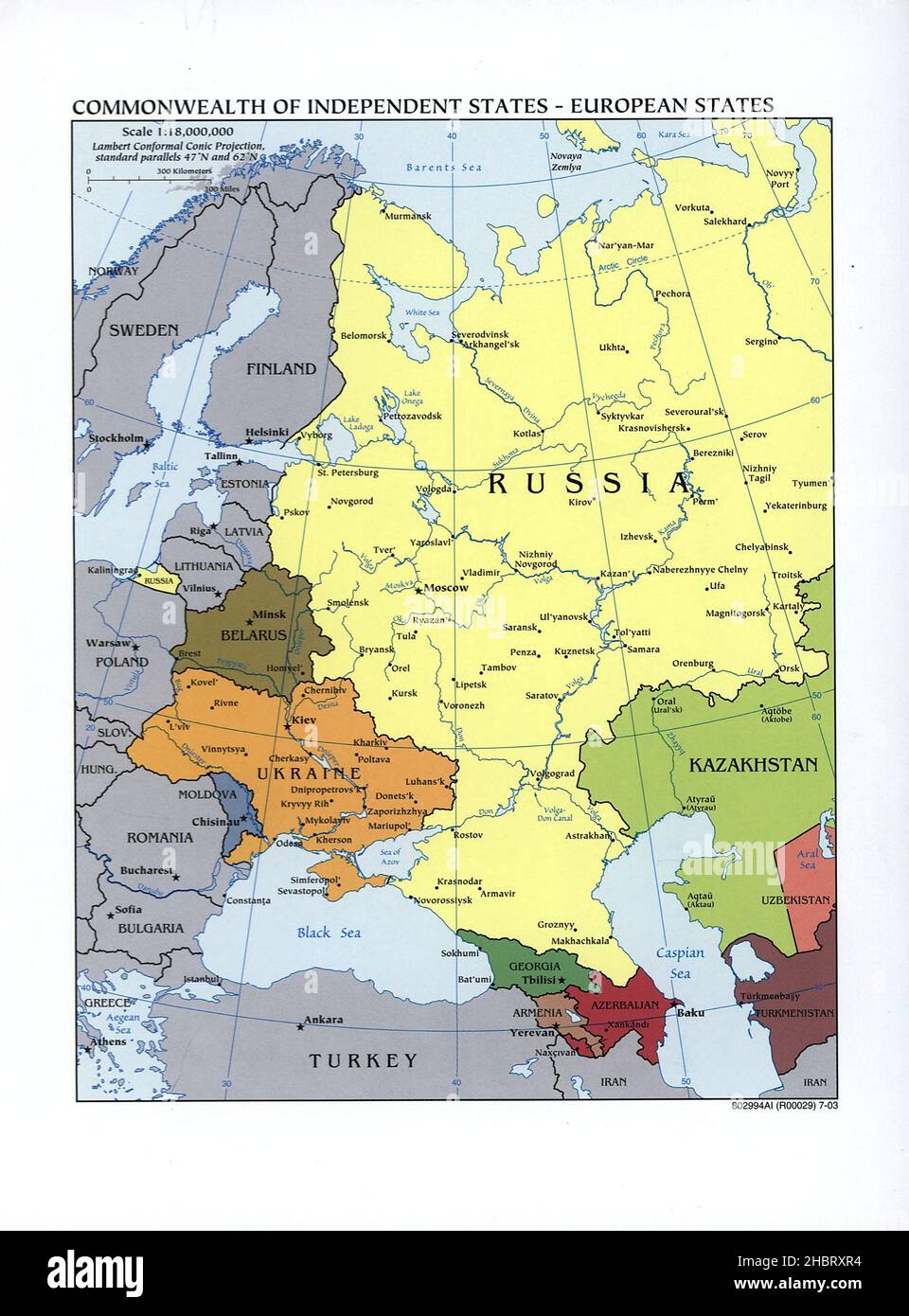 Map of Commonwealth of Independent - Map Of Commonwealth Of Independent States European States Ca 2003 2HBRXR4 